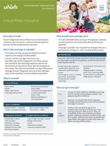 Critical Illness Summary with Be Well and Monthly Cost